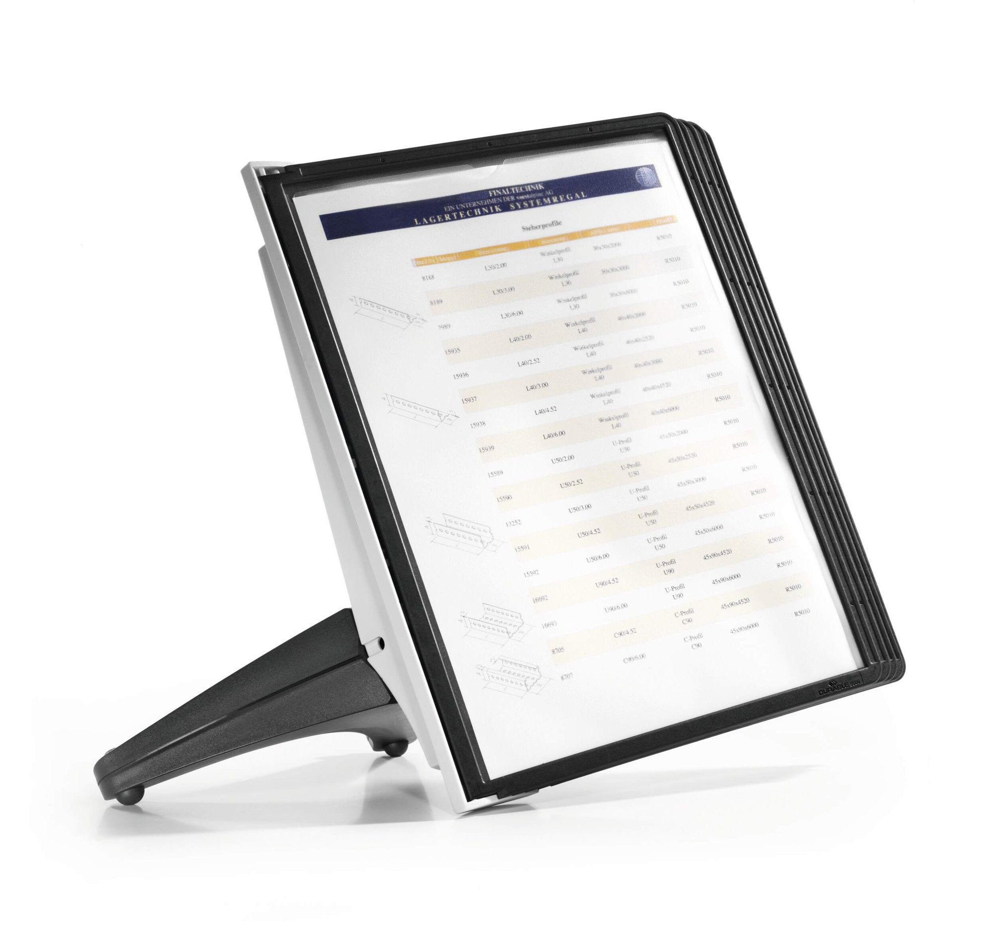 Durable SHERPA Display Panel Desk Unit for A4 Documents 5 Panels with Labelling Tabs Black - 554001