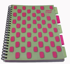 Europa Splash A4 Project Book Wirebound 200 Micro Perf Pages 80gsm FSC Ruled Punch 4 Holes Pink (Pack 3) - EU1507Z