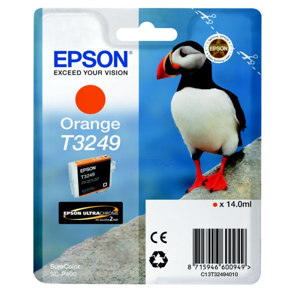 Epson T3249 Puffin Orange Standard Capacity Ink Cartridge 14ml - C13T32494010