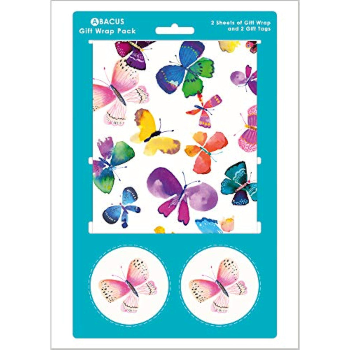 Butterflies Gift Wrap 2 Sheets & 2 Tags