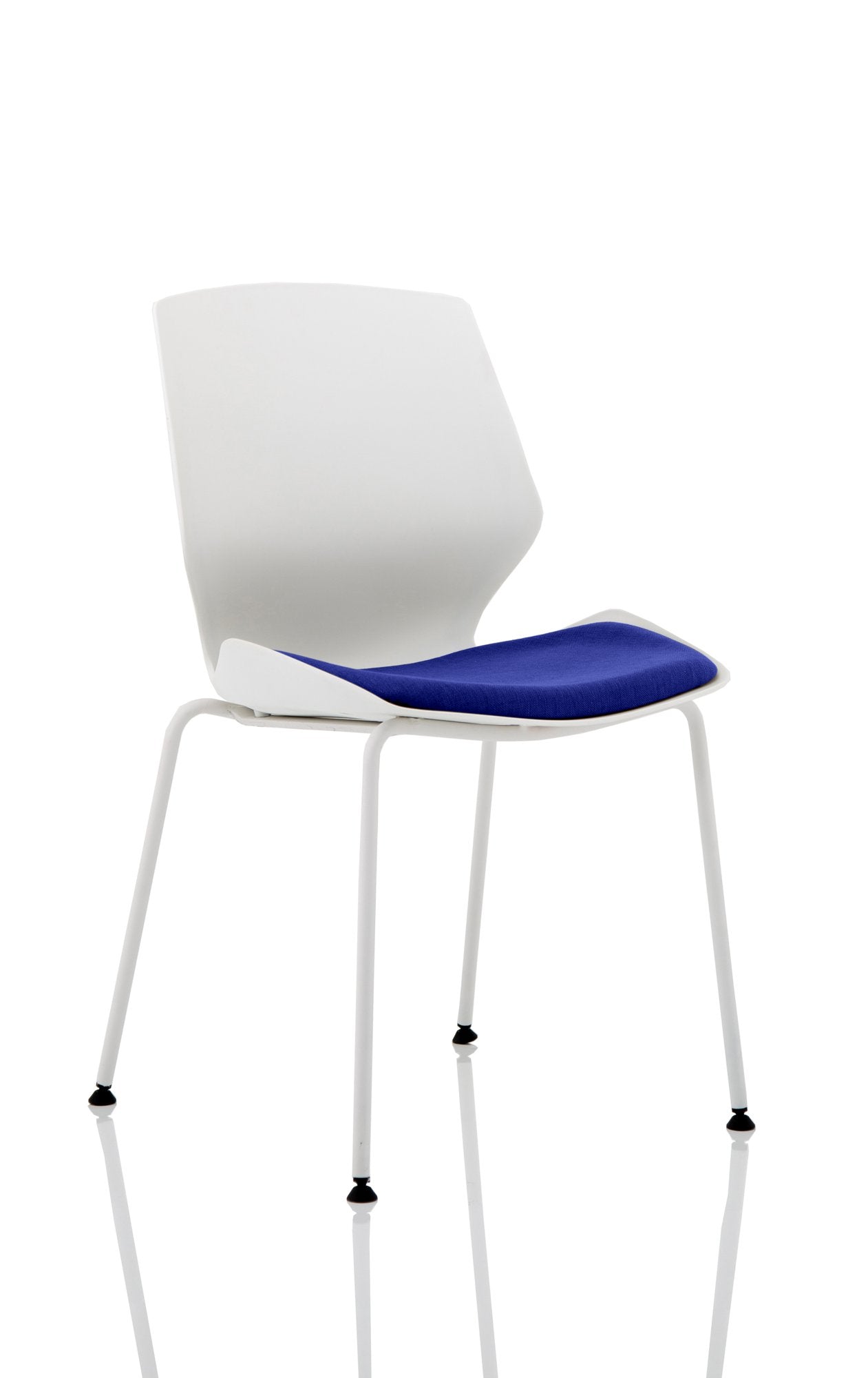 Florence White Frame Visitor Chair in Stevia Blue KCUP1532 DD