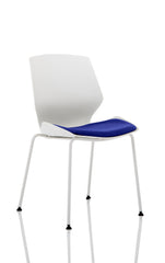 Florence White Frame Visitor Chair in Stevia Blue KCUP1532 DD