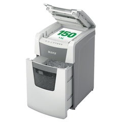 Leitz IQ AutoFeed Office 150 Micro Cut Shredder 44 Litre 150 Sheet Automatic/6 Sheet Manual White 80141000 DD