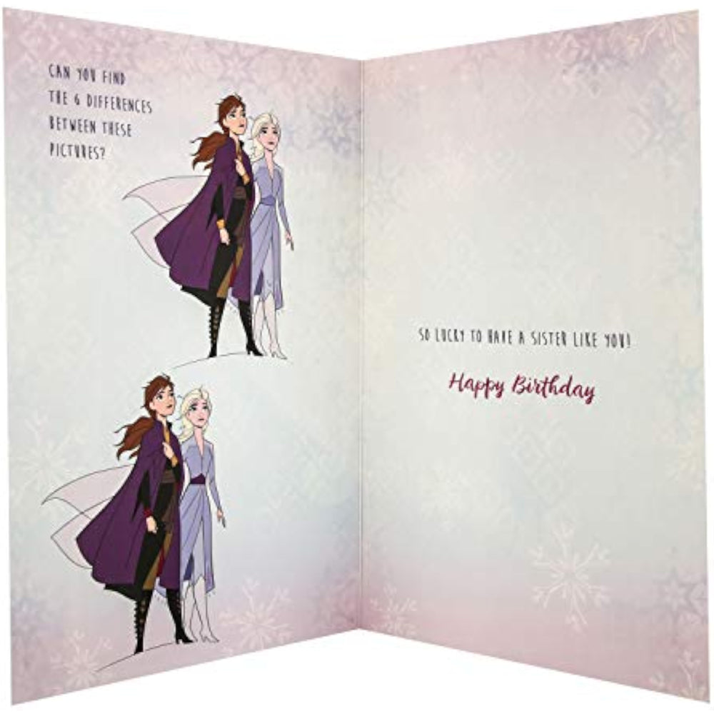 Hallmark Disney's Frozen Birthday Card for Sister - With Spot the Difference Activity Inside