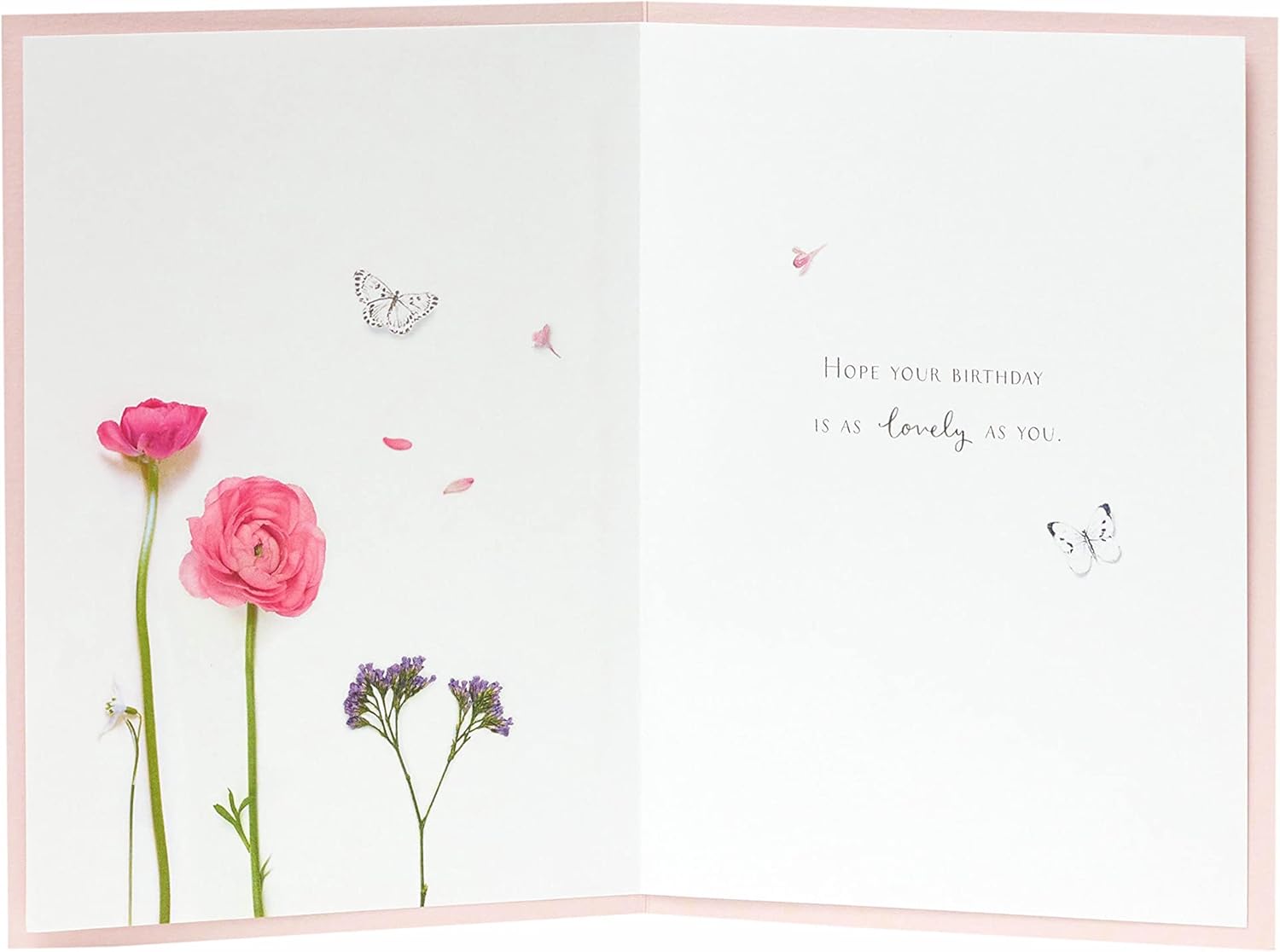 Pink Floral Flamingo Birthday Card