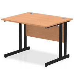 Impulse 1000 x 800mm Straight Desk Oak Top Black Cantilever Leg I004307 DD