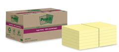Post-it Super Sticky 100% Recycled Notes Canary Yellow 47.6 x 47.6 mm 70 Sheets Per Pad (Pack 12) 7100284576