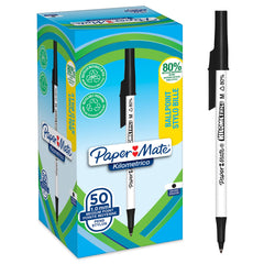 Paper Mate Kilometrico Ballpoint Pen Medium Point 1.0mm Black 80% recycled Plastic (Pack 50) 2187701