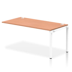 Impulse Single Row Bench Desk Extension Kit W1600 x D800 x H730mm Beech Finish White Frame - IB00382 DD