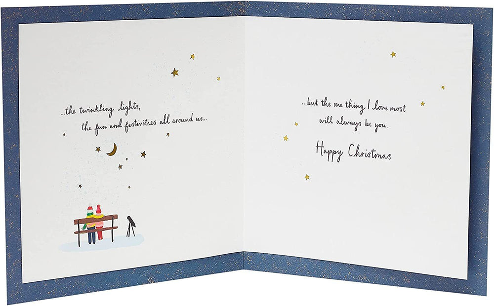 Ice Skaters in Snow Globe for One I Love Romantic Christmas Card