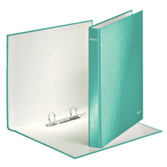 Leitz WOW Ring Binder Laminated Paper on Board 2 D-Ring A4 25mm Rings Ice Blue (Pack 10) 42410051