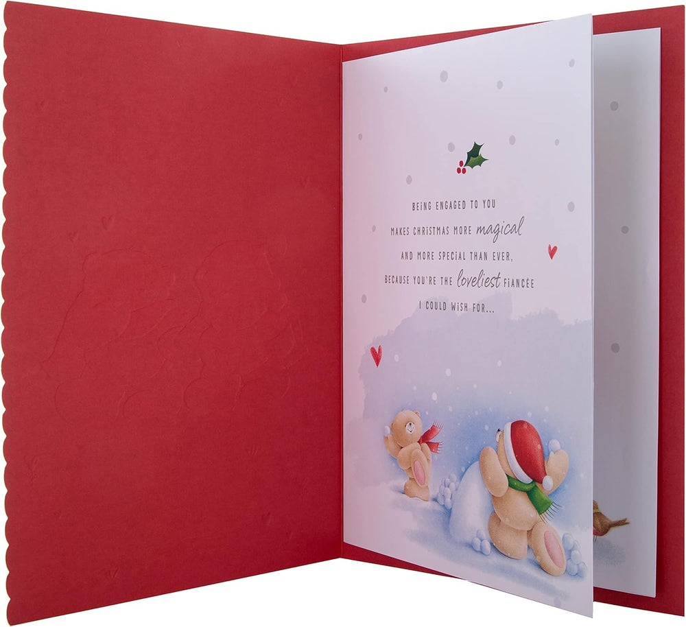 Hallmark Boxed Christmas Card for Fiancée – Cute Forever Friends Winter Love Design