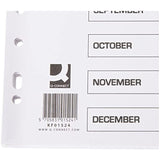 VW A4 Pre-Printed Tabs Multi Punched January to December Reinforced Multi-Colour Index – Bulk Wholesale UK
