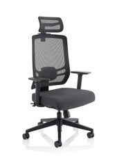 Ergo Twist Chair Black Fabric Seat Mesh Back with Headrest KC0298 DD