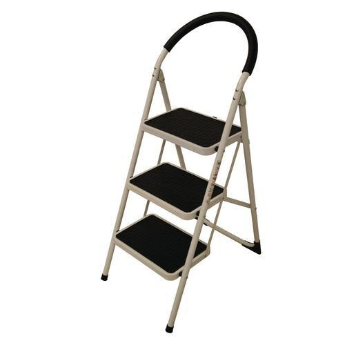 Slingsby Folding 3 Tread Step Ladder 150Kg Capacity (Height to Top Step 720mm) White - 359294 DD