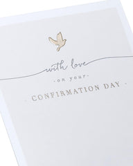 Beige Dove Design Confirmation Card For Boy or Girl