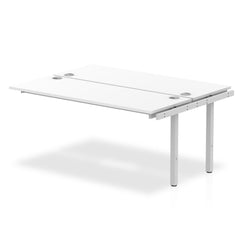 Impulse Back-to-Back Bench Desk Extension Kit W1600 x D1600 x H730mm White Finish Silver Frame - IB00237 DD
