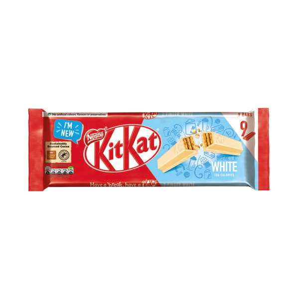 KitKat 2 Fingers White Chocolate Multipack (Pack 9) - 12580491
