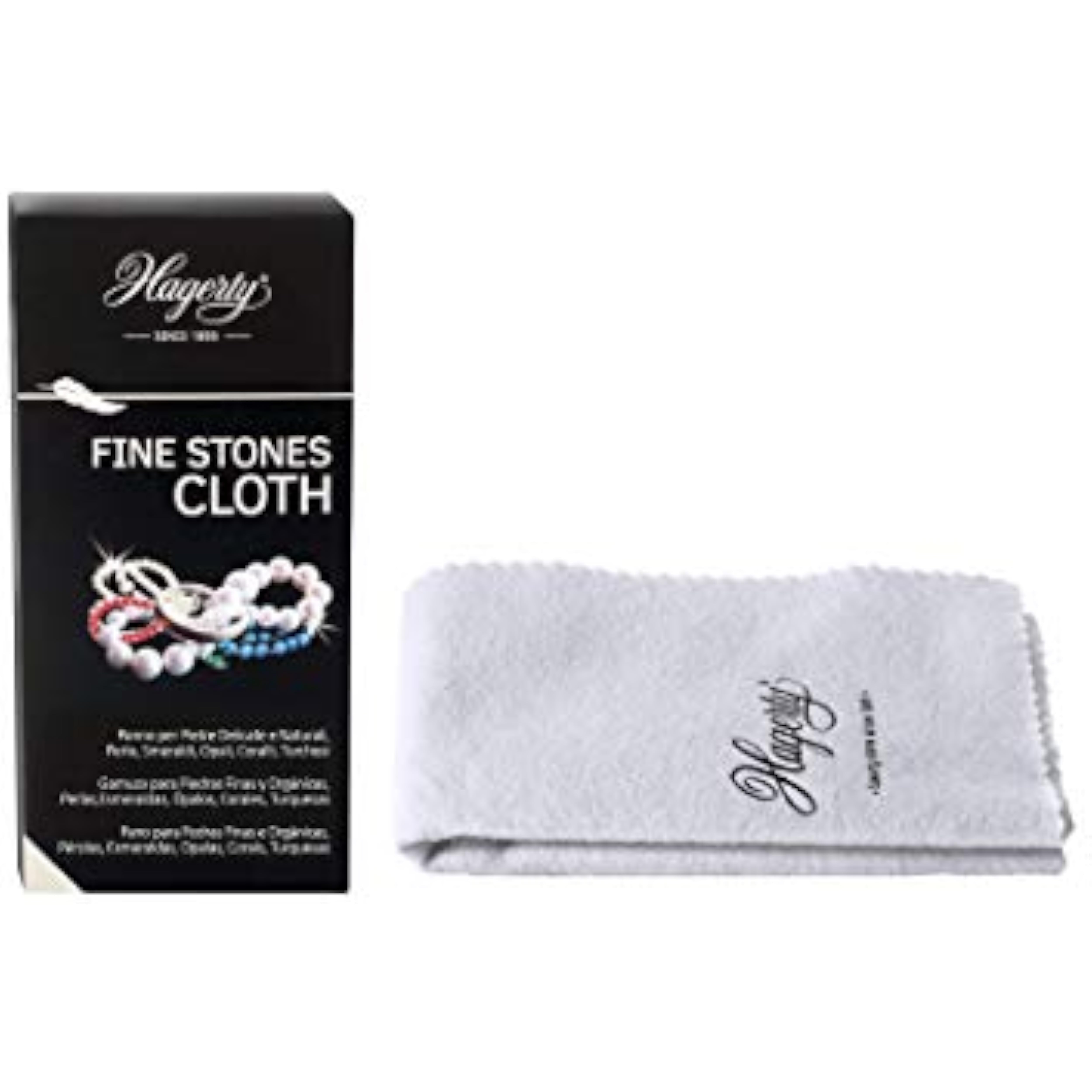 Hagerty Fine Stones BL Cloth Cleaner for jewelry care, soft cleaning cloth for delicate stones and jewelry maintenance.
