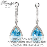 Hagerty Fashion Jewel Clean 170 ml jewelry care and cleaning solution in a clear bottle with a white cap.