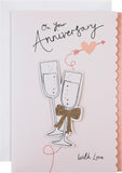 Hallmark anniversary greeting card for couples featuring a 3D champagne glass design, perfect for celebrating special moments.