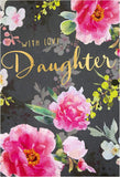 Hallmark floral birthday card for daughter featuring classic floral design with birthday message and colorful flower illustrations.