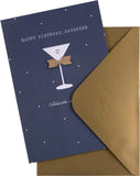Hallmark birthday card featuring a stylish cocktail glass design and "Happy Birthday Daughter" message on the front.