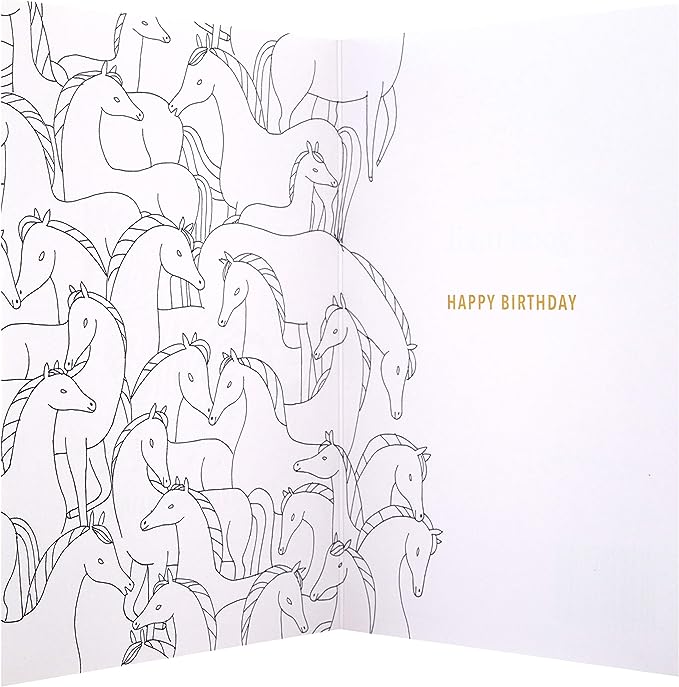 Hallmark contemporary zebra birthday card featuring a stylish zebra design on the front, perfect for celebrating birthdays.