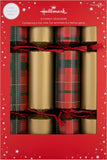 Hallmark Christmas cracker with gold and tartan design, traditional holiday table decoration and festive packaging.