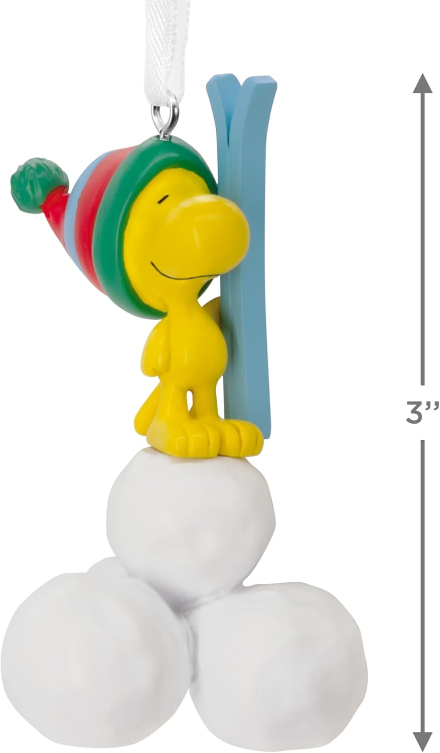 Hallmark Woodstock Peanuts resin Christmas hanging ornament on tree, festive holiday decoration for Christmas.