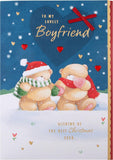 Hallmark boxed Christmas greeting card for boyfriend with cute Forever Friends winter love design and festive holiday imagery.