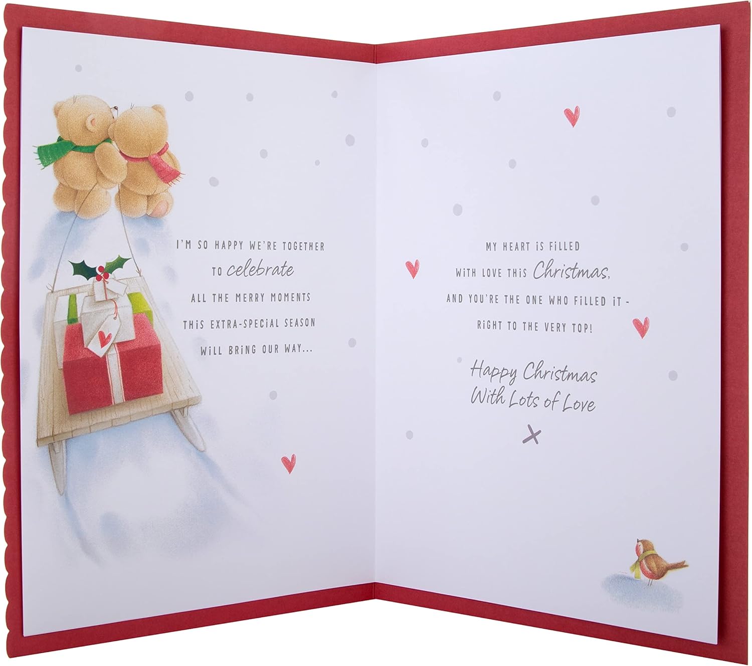 Hallmark boxed Christmas greeting card for boyfriend with cute Forever Friends winter love design featuring festive holiday imagery.
