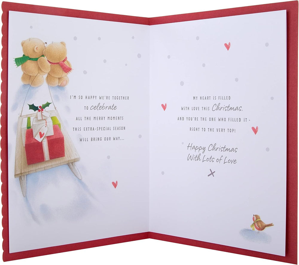 Hallmark boxed Christmas greeting card for boyfriend with cute Forever Friends winter love design featuring festive holiday imagery.