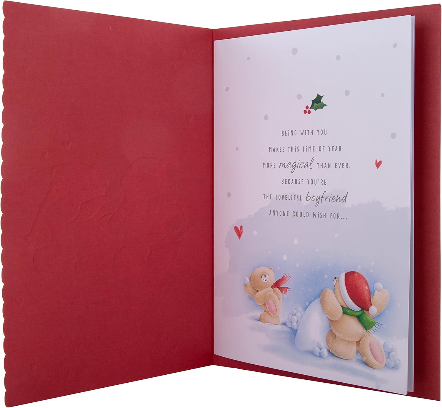 Hallmark boxed Christmas greeting card for boyfriend featuring a cute Forever Friends winter love design and festive holiday imagery.