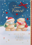 Hallmark boxed Christmas greeting card for fiancé featuring a winter love design with "Forever Friends" theme and festive winter imagery.