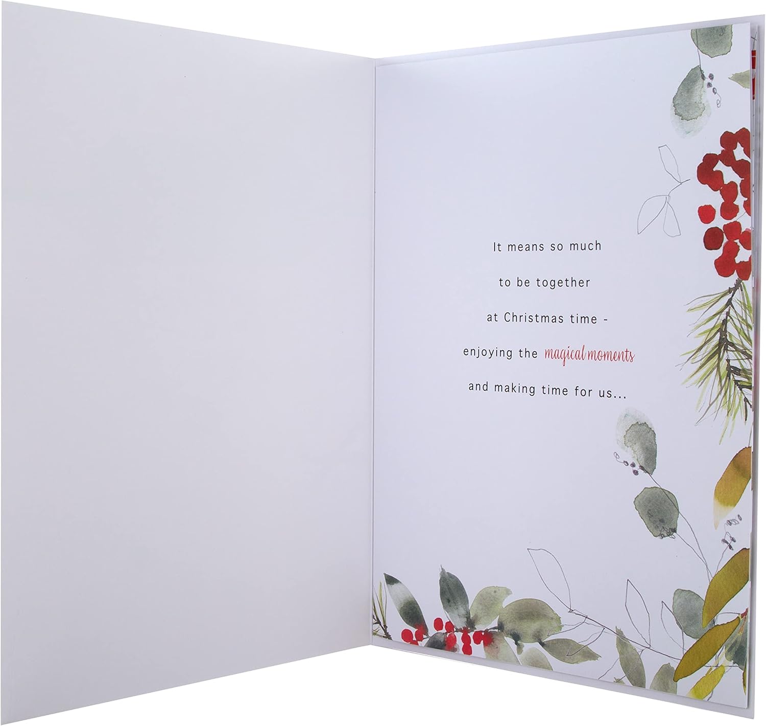 Hallmark boxed Christmas greeting card for wife featuring a classic seasonal foliage design with festive holiday imagery.