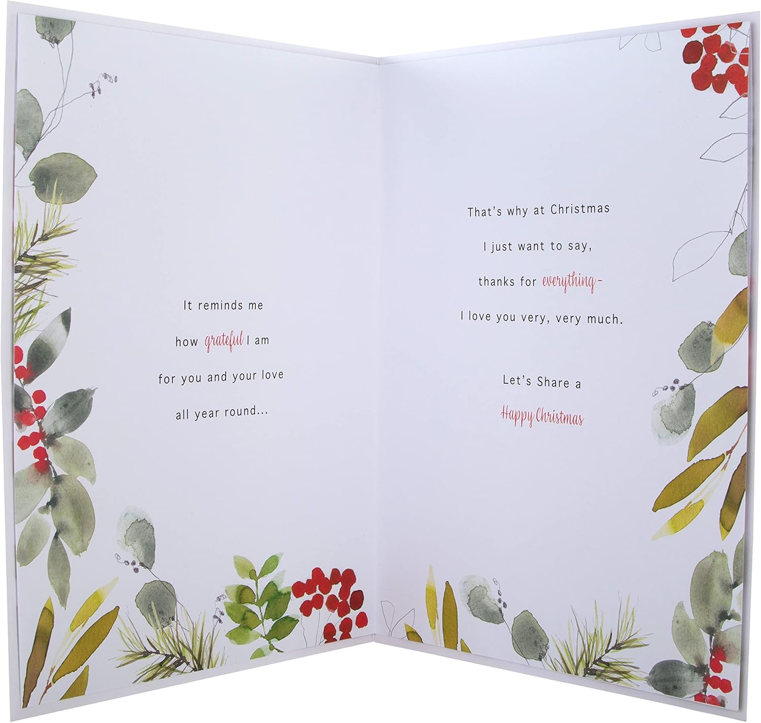 Hallmark boxed Christmas greeting card for wife featuring a classic seasonal foliage design, perfect for holiday wishes.
