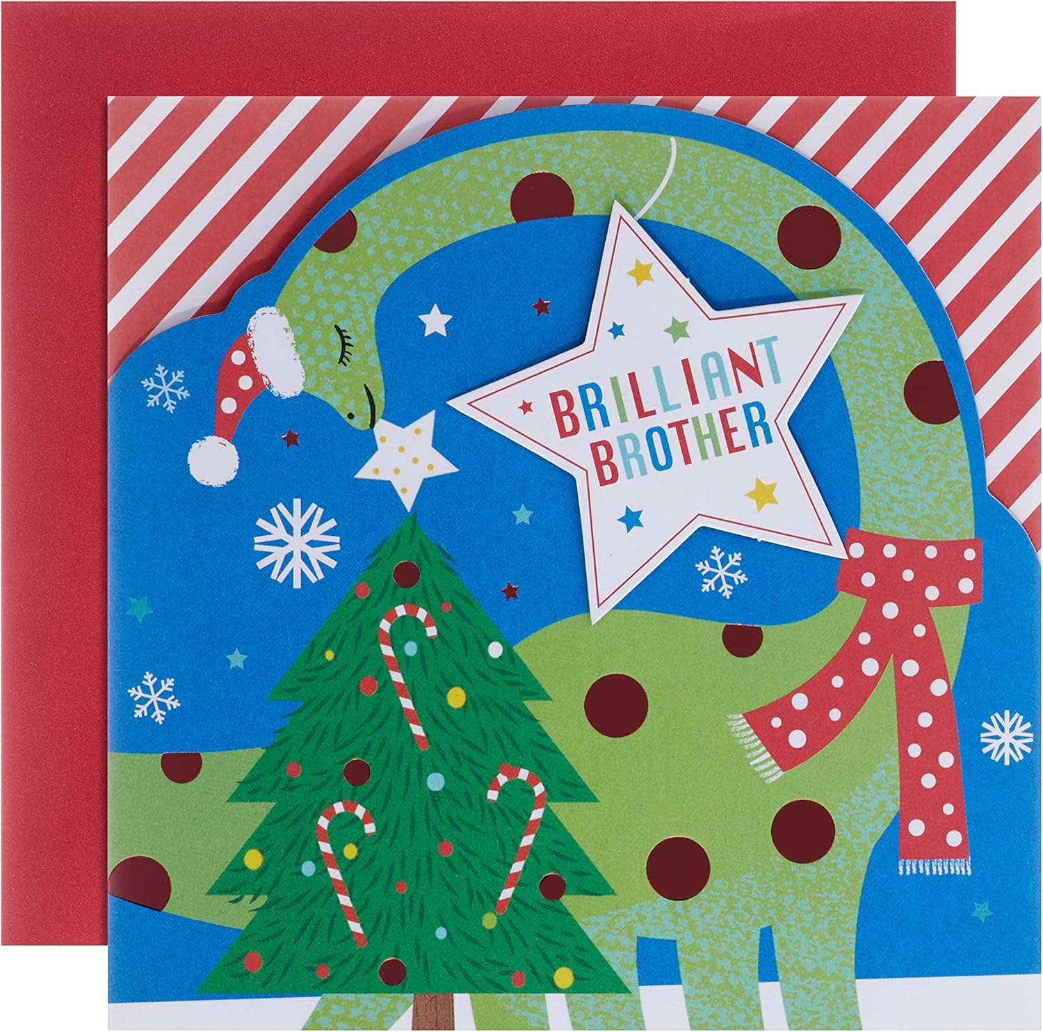 Hallmark Christmas greeting card featuring festive seasonal design and heartfelt wishes for your brother.