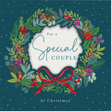 Hallmark Christmas greeting card for a special couple with an open verse festive design, featuring holiday-themed illustrations and message.