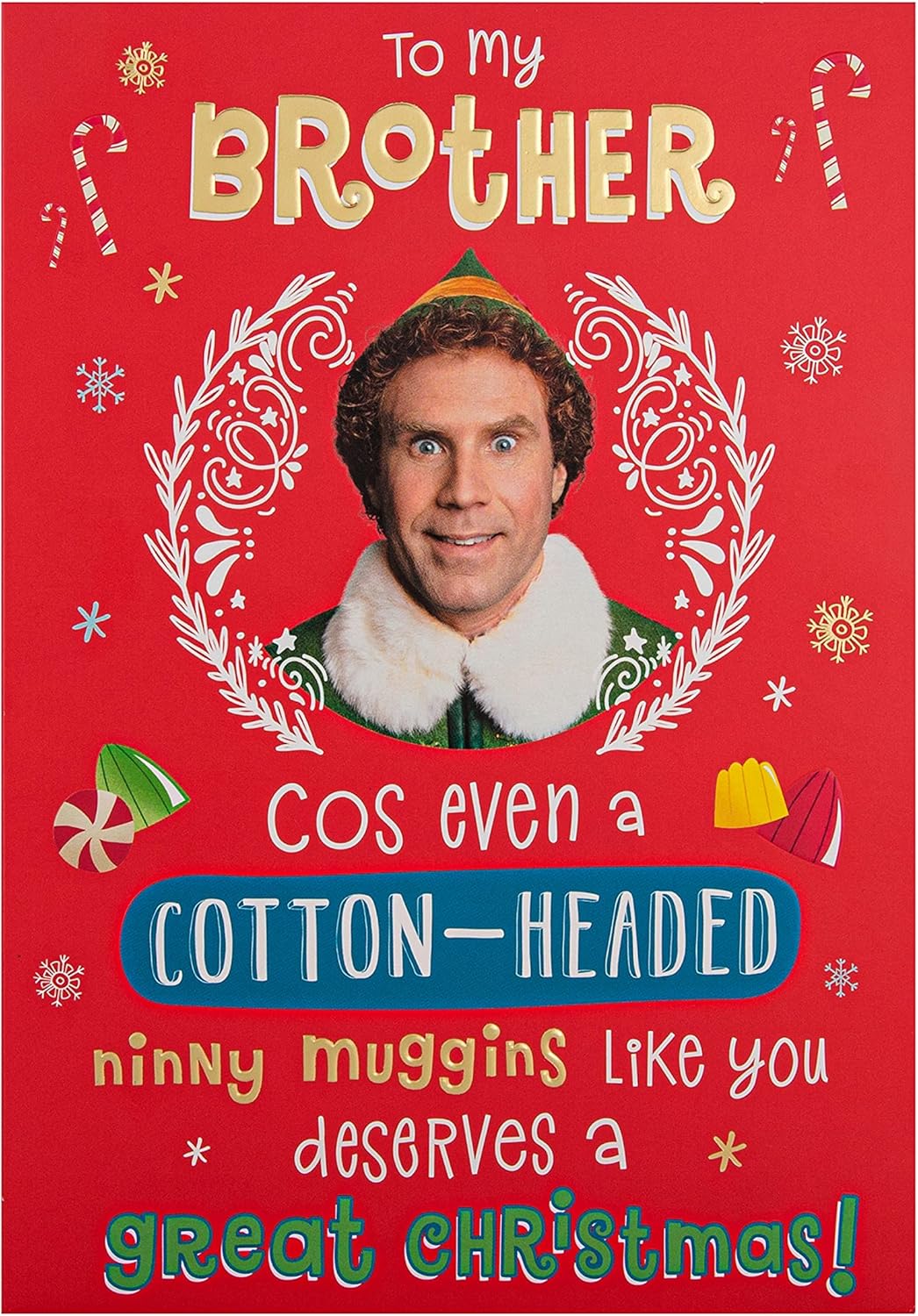 Hallmark Christmas greeting card for brother with open verse design, featuring festive holiday imagery and heartfelt message.