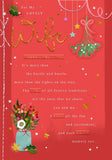 Hallmark Christmas greeting card for wife with open verse festive design, featuring holiday-themed illustrations and heartfelt message inside.