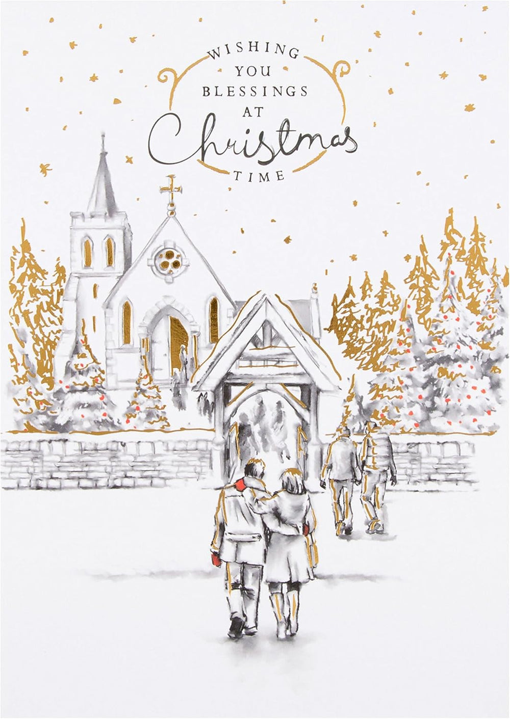 Hallmark Christmas greeting card with religious blessings design and traditional verse, featuring festive holiday imagery.