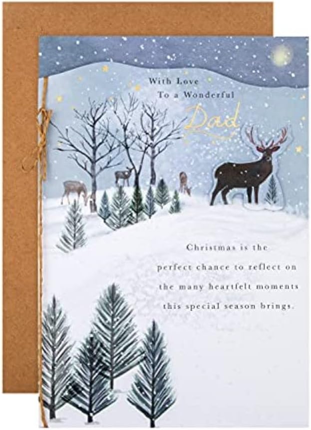 Hallmark Christmas greeting card for dad with festive seasonal design and heartfelt holiday wishes, perfect for holiday celebrations.
