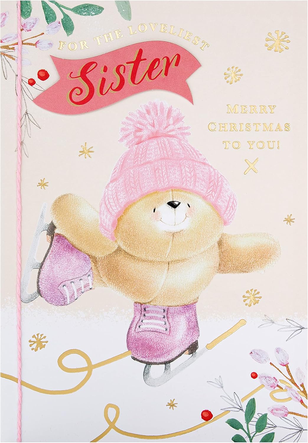 Hallmark Christmas greeting card for sister featuring festive seasonal design and heartfelt holiday wishes.