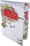 Hallmark classic Christmas greeting card with seasonal foliage and mum design in a boxed package, festive holiday greeting card.