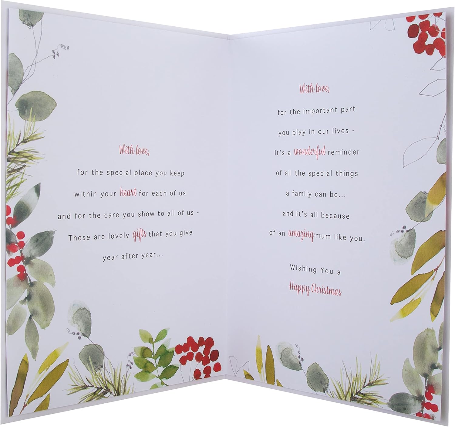 Hallmark classic Christmas greeting card with seasonal foliage and mum design, boxed and ready for holiday wishes.
