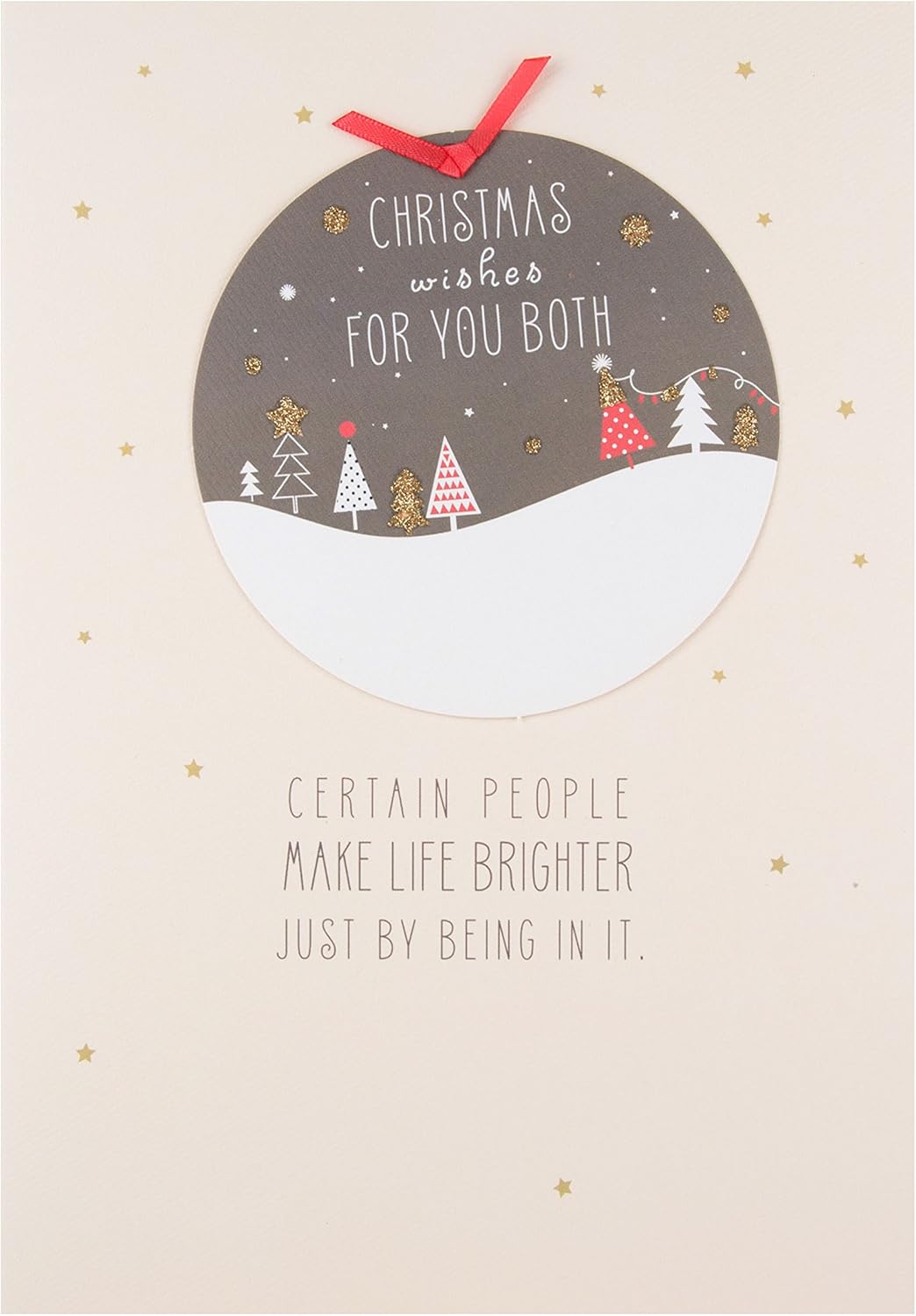 Hallmark Christmas greeting card with 3D ribbon and glitter design, festive holiday imagery and elegant details