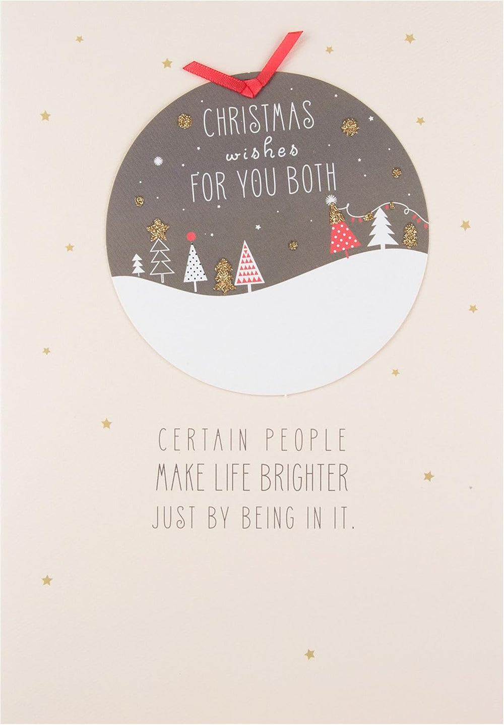 Hallmark Christmas greeting card with 3D ribbon and glitter design, festive holiday imagery and elegant details