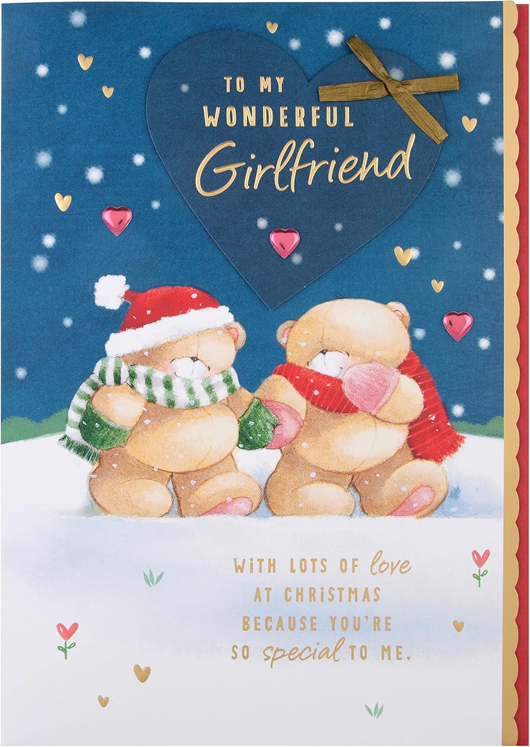 Hallmark Forever Friends winter love Christmas greeting card featuring a romantic design, suitable for girlfriends, in a boxed set.