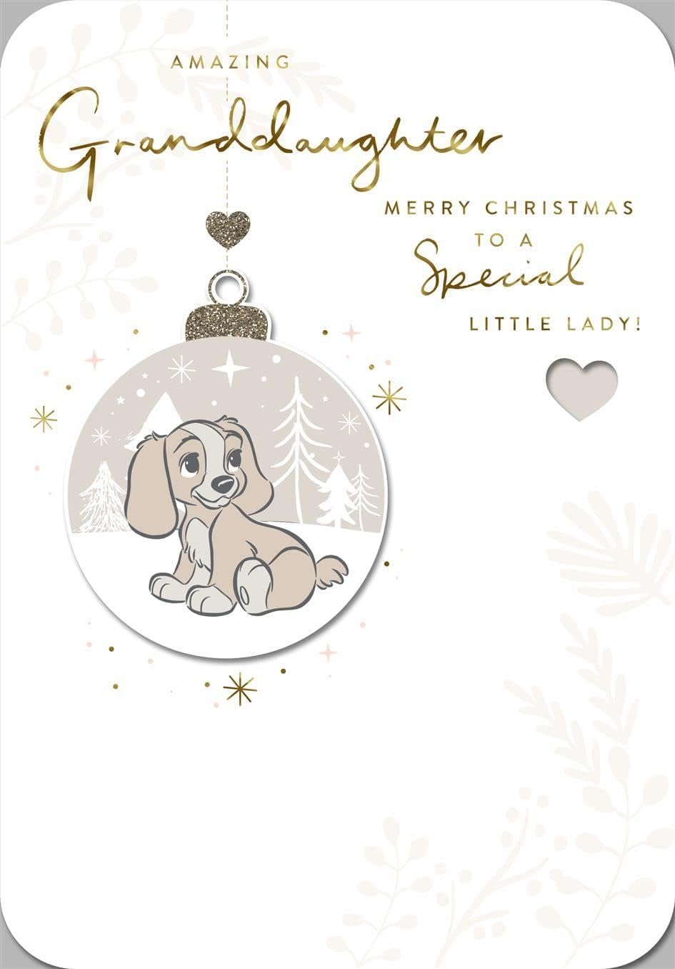 Hallmark Christmas greeting card for granddaughter with festive seasonal design and loving holiday wishes.
